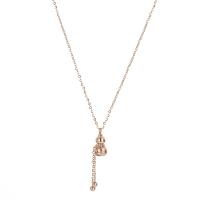 Titanium Steel Jewelry Necklace, with 5cm extender chain, Calabash, rose gold color plated, round link chain & for woman Approx 38 cm 