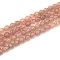 Strawberry Quartz Beads, Round, polished, DIY, pink cm 