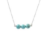 Turquoise Zinc Alloy Necklace, with turquoise & pearl, Unisex 8mm .5 cm 