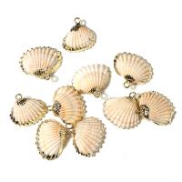 Zinc Alloy Shell Pendants, with White Shell, mixed colors, 16-20mm 