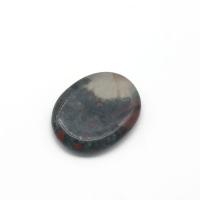 Afrikanischer Blutstein Thumb Worry Stone, poliert, Massage, gemischte Farben, 45x35x8mm, verkauft von PC