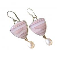 Plastic Pearl Zinc Alloy Earring, with Artificial Opal & Plastic Pearl, plated, fashion jewelry & for woman 