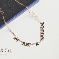 Fashion Jewelry Anklet, Titanium Steel, with 5cm extender chain, Alphabet Letter, rose gold color plated, oval chain & for woman, rose gold color Approx 19 cm 