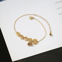 Fashion Jewelry Anklet, Titanium Steel, with 5.5cm extender chain, gold color plated, oval chain & for woman, golden Approx 19.5 cm 