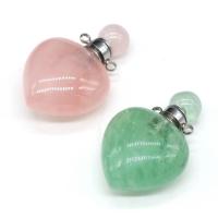 Piedra natural Colgante de botella de perfume, Corazón, Bricolaje, más colores para la opción, 24x36mm, Vendido por UD