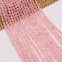 Natural Rose Quartz Beads, Flat Round, DIY & faceted, pink, 6mm cm 