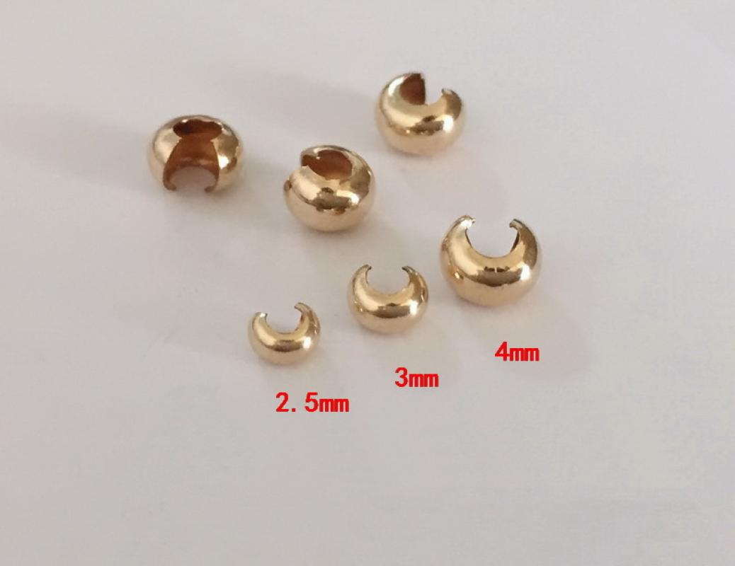 Gold Filled Crimp Bead Cover, 14K gold-filled & different size for choice, Sold By PC