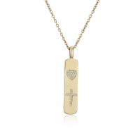 Cubic Zircon Micro Pave Brass Necklace, Rectangle, 18K gold plated & micro pave cubic zirconia & for woman Approx 17.72 Inch 