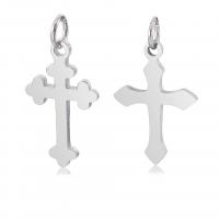 Colgantes de Cruces de acero inoxidable, diferentes estilos para la opción, color original, 11.5x22.5mm, 5PCs/Bolsa, Vendido por Bolsa