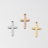 Colgantes de Cruces de acero inoxidable, pulido, Bricolaje, más colores para la opción, 12x1.5x20mm, agujero:aproximado 1.6mm, Vendido por UD