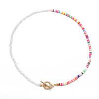 Fimo Schmuck Halskette, Zinklegierung, mit Seedbead & Kunststoff Perlen, Modeschmuck & für Frau, Länge:17.8 ZollInch, verkauft von PC