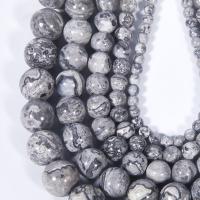 Perles de pierre gemme unique, Carte Pierre, Rond, poli, DIY, couleurs mélangées cm, Vendu par brin