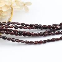 Jaspis Brekzien Perlen, Jaspis Brecciated, oval, poliert, DIY, rot, 6x8mm, Länge:38 cm, verkauft von Strang