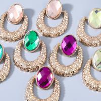 Boucle d'oreille de goutte acrylique, alliage de zinc, avec Acrylique, bijoux de mode & pour femme, plus de couleurs à choisir, Vendu par paire
