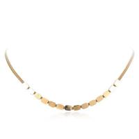 Titanium Steel Jewelry Necklace, with 6cm extender chain, gold color plated, herringbone chain & for woman, golden Approx 37 cm 
