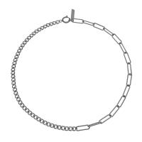 Titanium Steel Jewelry Necklace, polished, Unisex & curb chain, silver color 