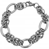 316L Stainless Steel Bracelet, polished, Unisex silver color Approx 20 cm 