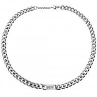 Titanium Steel Jewelry Necklace, with 5cm extender chain, polished, Unisex & curb chain, silver color Approx 50 cm 