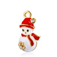 Zinc Alloy Christmas Pendants, Snowman, plated, DIY & enamel, mixed colors 