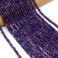 Natürliche Amethyst Perlen, Würfel, DIY & facettierte, violett, 4x4mm, Länge:38 cm, verkauft von Strang