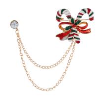 Broche de bijoux de Noël, alliage de zinc, unisexe & émail & avec strass, couleurs mélangées, Vendu par PC