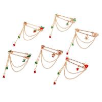 Broche de bijoux de Noël, alliage de zinc, Placage, pour femme & avec strass, plus de couleurs à choisir, Vendu par PC