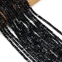 Black+Spinel Perle, Würfel, DIY & facettierte, schwarz, 3x3mm, Länge:38 cm, verkauft von Strang