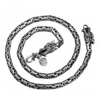 цинковый сплав Ожерелье, Дракон, Мужский, серебряный, продается PC