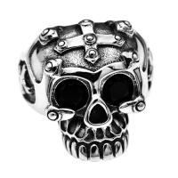 Thailand Sterling Silver Finger Ring, with Resin, Skull, Adjustable & for man, silver color 