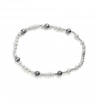 Plastic Pearl Necklace, 304 Stainless Steel, with Plastic Pearl, silver color plated, Unisex, white Approx 45 cm 