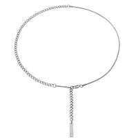 Collar de la joyería de titanio, Partículas de acero, pulido, unisexo & cadenilla & cadena de la serpiente, plateado, longitud:aproximado 55 cm, Vendido por UD