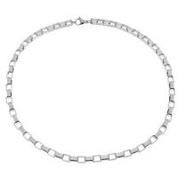 Titanium Steel Jewelry Necklace, silver color plated, Unisex silver color Approx 55 cm 