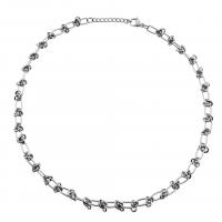 Titanium Steel Jewelry Necklace, with 5cm extender chain, polished, Unisex & rope chain, silver color Approx 50 cm 