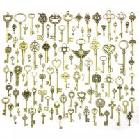 Zinc Alloy Key Pendants, antique brass color plated, 14-83mm 