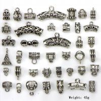 Zinc Alloy Bail Beads, antique silver color plated, mixed & hollow, 8-26mm 