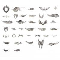 Wing Shaped Zinc Alloy Pendants, plated, mixed, 18-56.5mm 