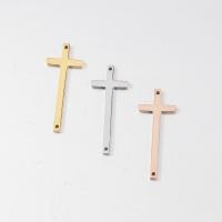Stainless Steel Charm Connector, Cross, plated, DIY Approx 1mm 