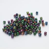 Acryl Alphabet Perlen, Alphabet-Buchstabe, DIY, gemischte Farben, 6x6x6mm, 500G/Menge, verkauft von Menge
