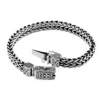 Thailand Sterling Silver Bracelet, for man, silver color 