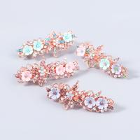 Hair Barrettes, Zinc Alloy, with Resin, fashion jewelry & for woman & with rhinestone 