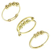 Brass Finger Ring, 14K gold plated, three pieces & for woman, golden, 5mm 