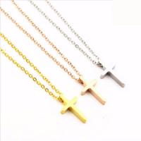 Titanium Steel Jewelry Necklace, Cross, plated, Unisex Approx 45 cm 