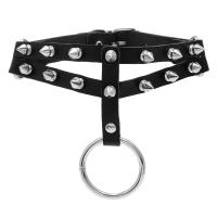 Collar Necklace, PU Leather, with ABS Plastic & Iron, plated, Double Layer & Unisex, black, 5mm Approx 43 cm 