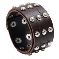 Cowhide Bracelets, Leather, with Iron, plated, three layers & Unisex 40mm Approx 23.5 cm 