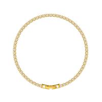 Cubic Zirconia Micro Pave Brass Bracelet, with Cubic Zirconia, plated, for woman Approx 17 cm 