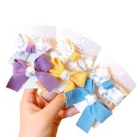 Children Hair Clip, Cloth, with Zinc Alloy, Bowknot, for children 60mm 