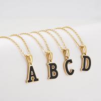 Stainless Steel Jewelry Necklace, with Acrylic, Alphabet Letter, 18K gold plated & for woman .72 Inch 