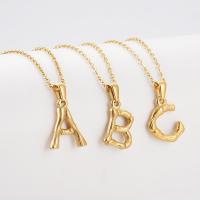 Stainless Steel Jewelry Necklace, Alphabet Letter, 18K gold plated & for woman .72 Inch 