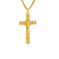 Zinc Alloy Necklace, Crucifix Cross, plated, French Rope Chain & fashion jewelry & Unisex & Christian Jewelry .62 Inch 