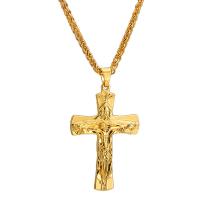 Zinc Alloy Necklace, Crucifix Cross, plated, fashion jewelry & Unisex .62 Inch 